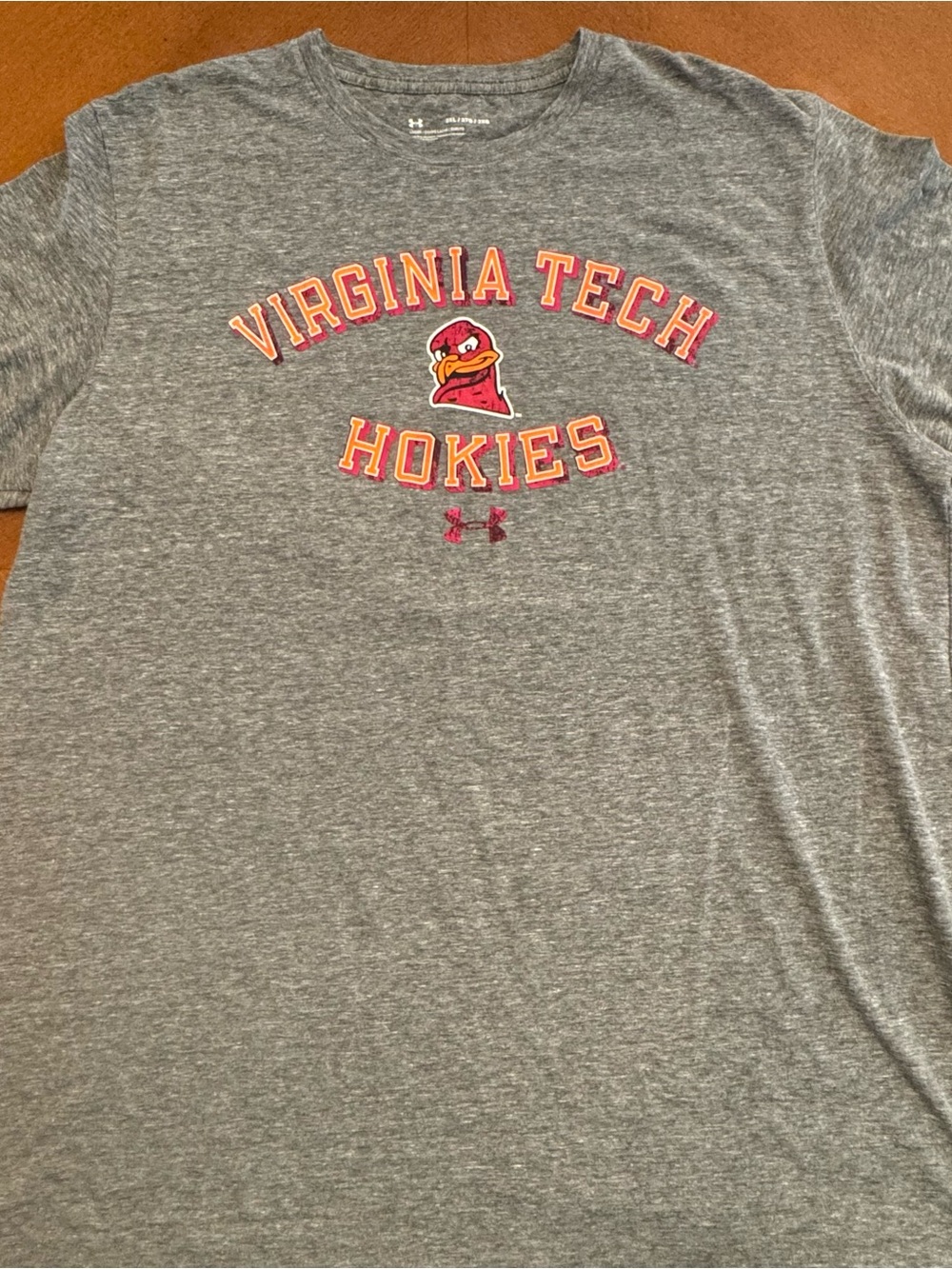 Virginia Tech Under Armour Men’s 2XL T-Shirt Short Sleeve Gray Tee